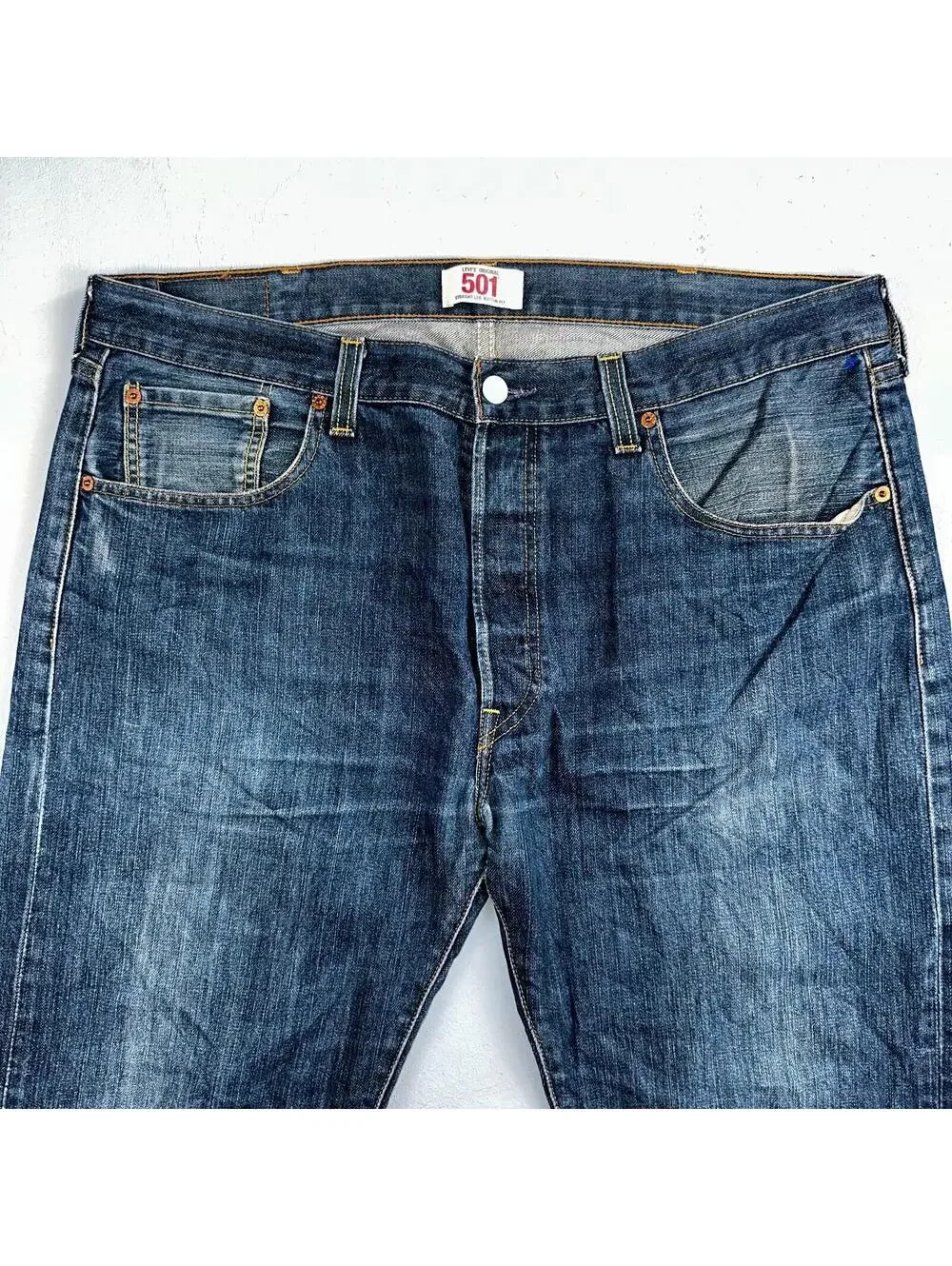 Levis 501 Vintage Y2K XX Straight Leg Jeans Blue Med Wash 38x34 Act 38x33